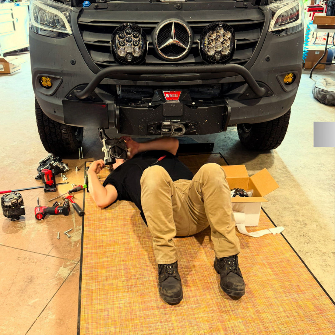 Alternator upgrade install at NomadLink Upfitters